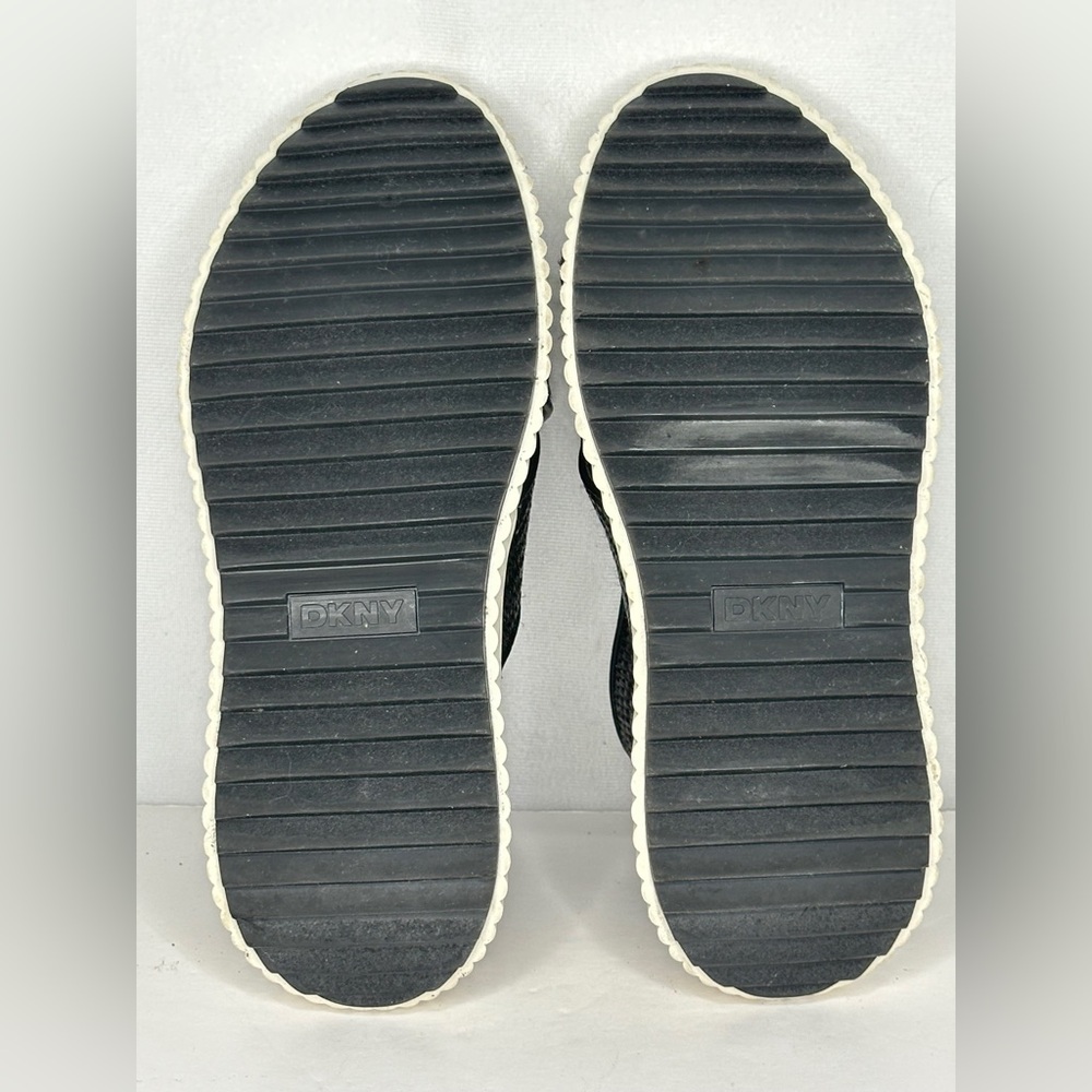 DKNY Malai Woven Crisscross Slingback Platform Sandal Black White Sz 8 1/2 - Picture 4 of 8